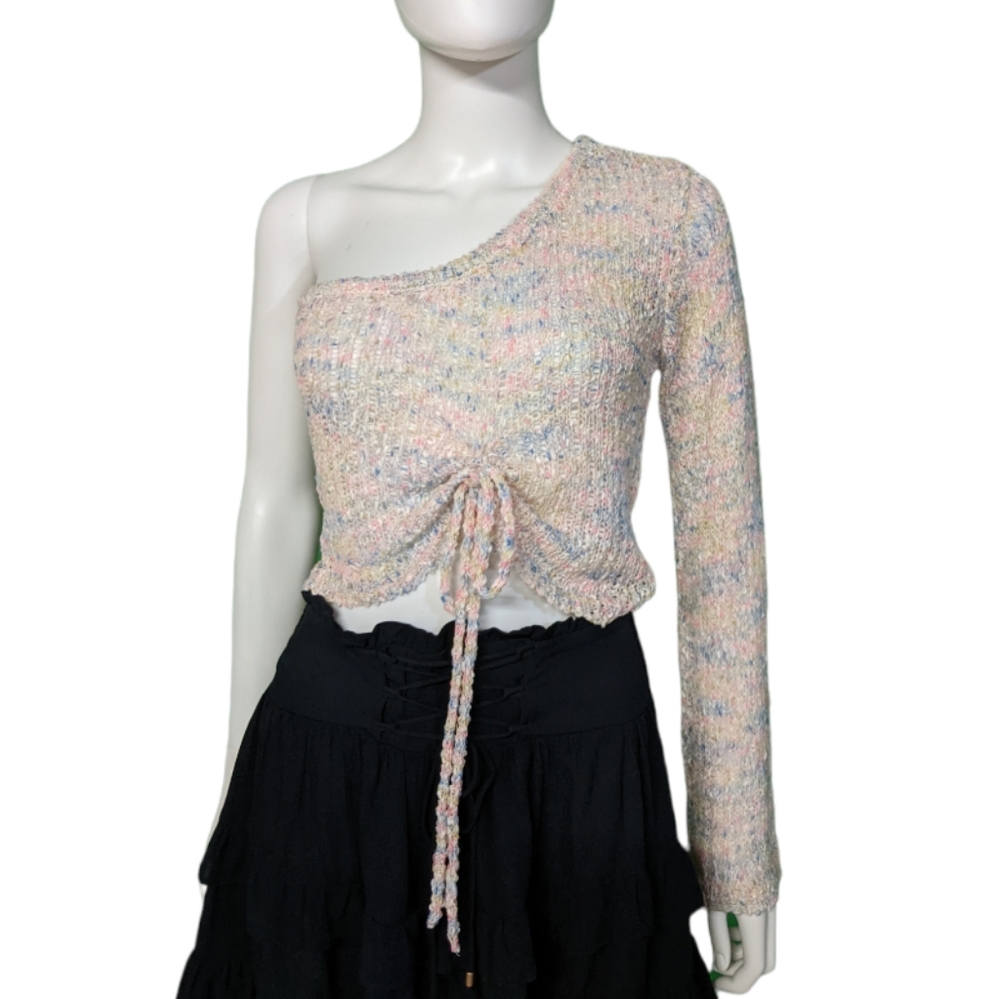 Le Lis Collection One Shoulder Ruched Top Multi S - Picture 12 of 12